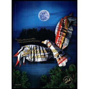 2002 Stolichnaya Vodka Vintage Print Ad Origami Bird Twilight Stoli Wall Art